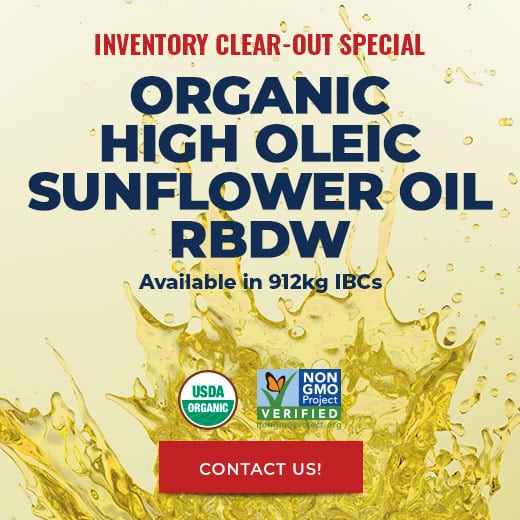 Organic High Oleic sunflower Oil